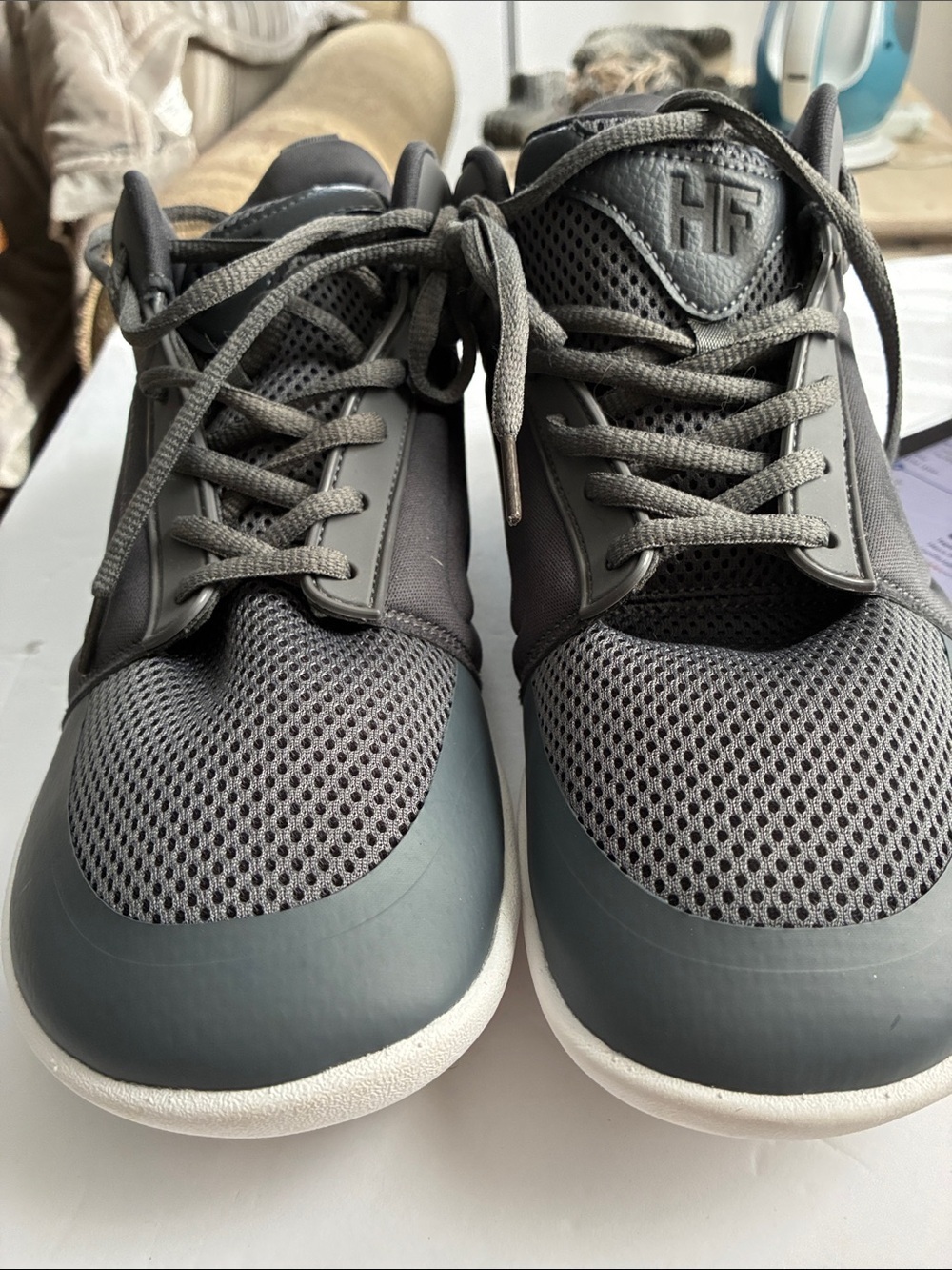 HIKE , Topo Logo Gray Mesh  Water Resistant  Size 9- 9.5 in Men and size 11-11.5